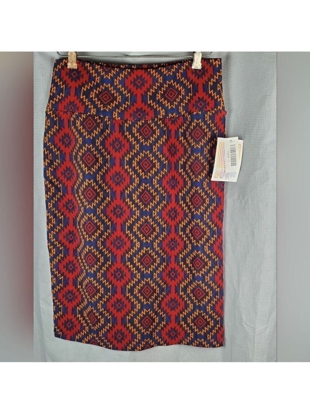 NWT Lularoe Cassie, blue/orange/red, size S